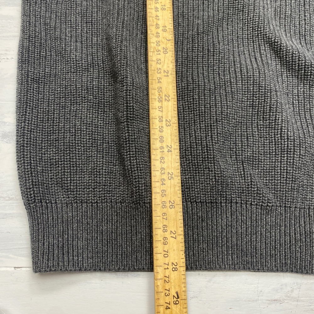 Quince Organic Cotton Ribbed Stitch Crewneck Sweater Mens M Charcoal Heather - Picture 6 of 8